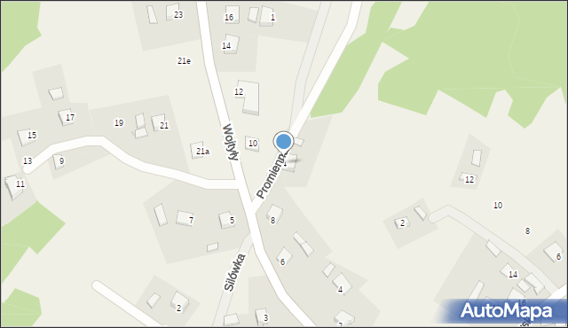 Mirów, Promienna, 4, mapa Mirów