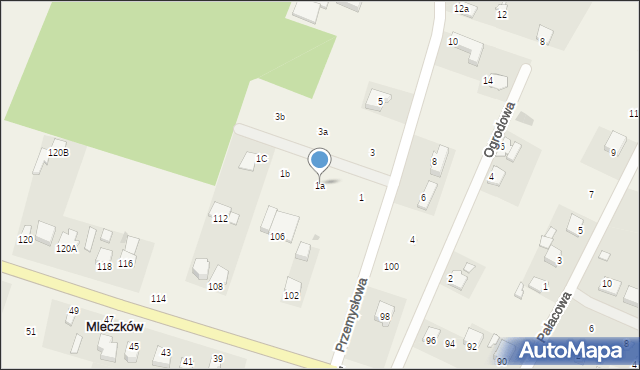 Mleczków, Przemysłowa, 1a, mapa Mleczków