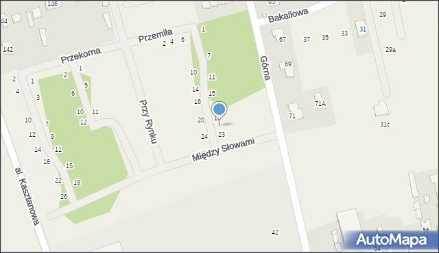 Młochów, Przemiła, 21, mapa Młochów