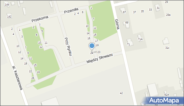 Młochów, Przemiła, 24, mapa Młochów