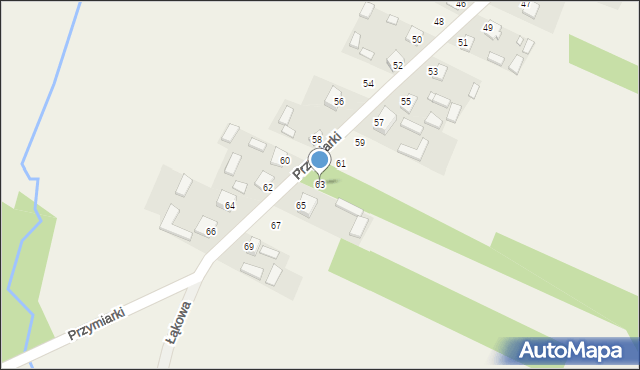 Młynek, Przymiarki, 63, mapa Młynek