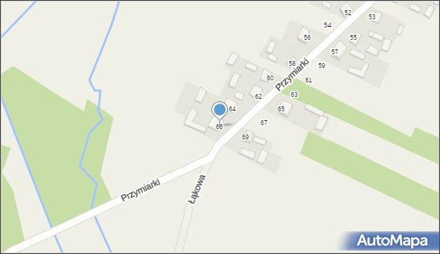 Młynek, Przymiarki, 66, mapa Młynek