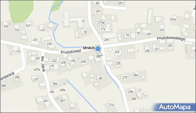 Mników, Pruszkowskiego Witolda, 129, mapa Mników