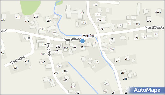 Mników, Pruszkowskiego Witolda, 131, mapa Mników