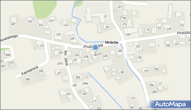 Mników, Pruszkowskiego Witolda, 133, mapa Mników
