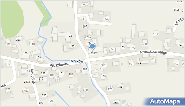 Mników, Pruszkowskiego Witolda, 134, mapa Mników