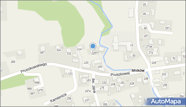 Mników, Pruszkowskiego Witolda, 136, mapa Mników