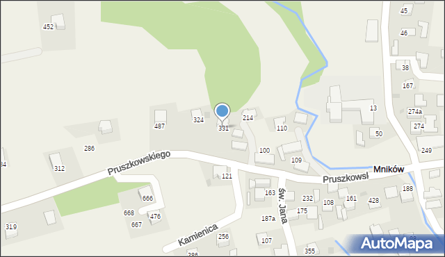 Mników, Pruszkowskiego Witolda, 150, mapa Mników