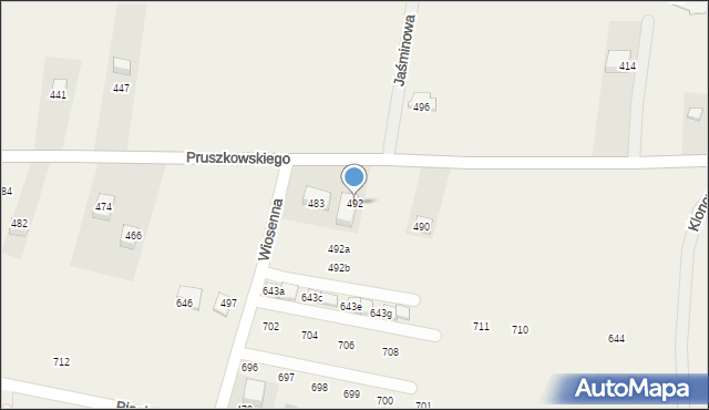 Mników, Pruszkowskiego Witolda, 23, mapa Mników