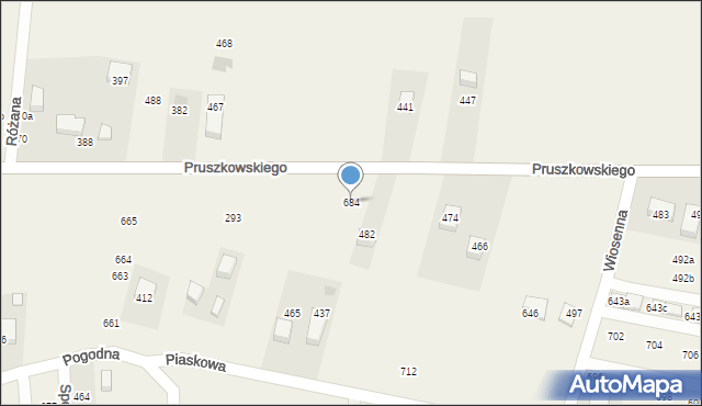 Mników, Pruszkowskiego Witolda, 47, mapa Mników