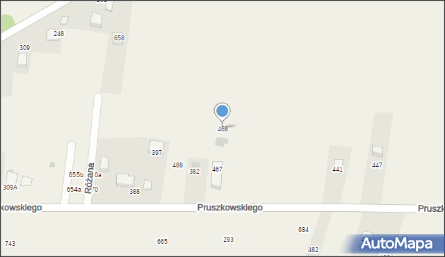 Mników, Pruszkowskiego Witolda, 60, mapa Mników