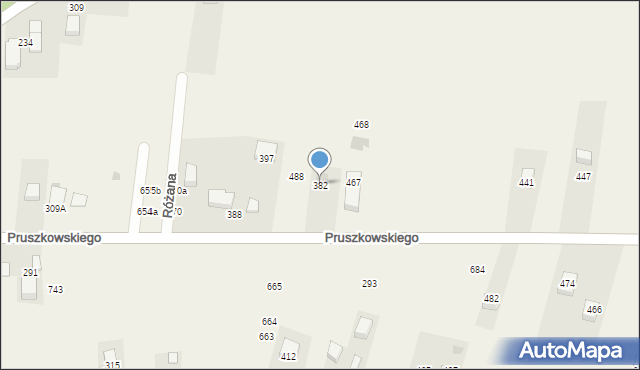 Mników, Pruszkowskiego Witolda, 64, mapa Mników