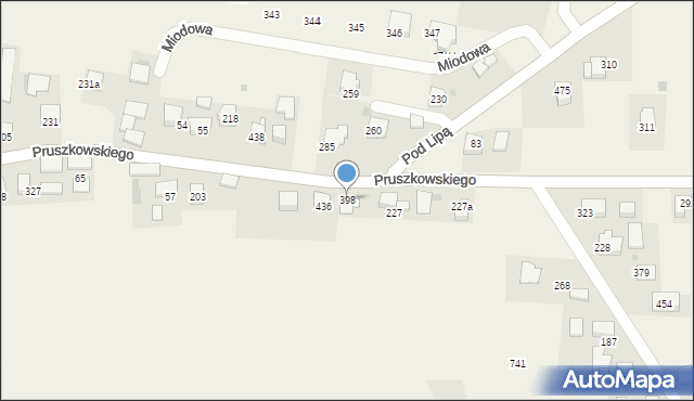 Mników, Pruszkowskiego Witolda, 93, mapa Mników