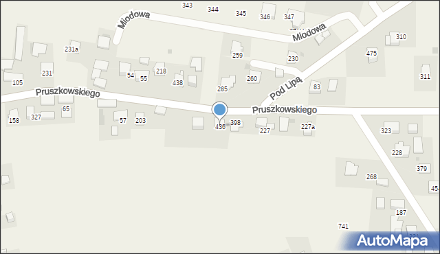 Mników, Pruszkowskiego Witolda, 95, mapa Mników