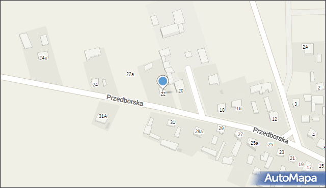 Mnin, Przedborska, 22, mapa Mnin