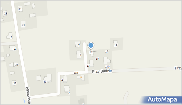 Mochle, Przy Sadzie, 11, mapa Mochle