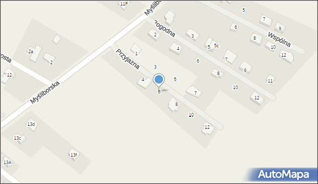 Moczkowo, Przyjazna, 6, mapa Moczkowo