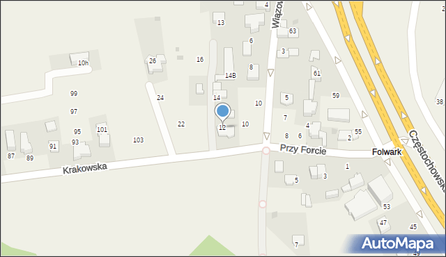Modlnica, Przy Forcie, 12, mapa Modlnica