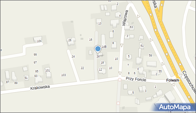 Modlnica, Przy Forcie, 14, mapa Modlnica