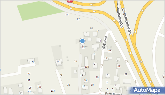 Modlnica, Przy Forcie, 14A, mapa Modlnica