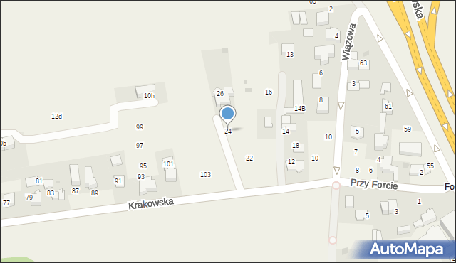 Modlnica, Przy Forcie, 24, mapa Modlnica