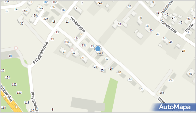 Modlnica, Przygraniczna, 13f, mapa Modlnica