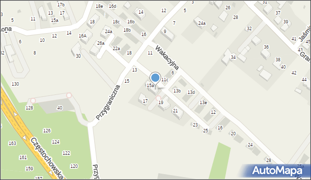 Modlnica, Przygraniczna, 15b, mapa Modlnica