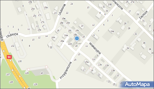 Modlnica, Przygraniczna, 20b, mapa Modlnica
