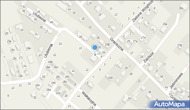 Modlnica, Przygraniczna, 8, mapa Modlnica