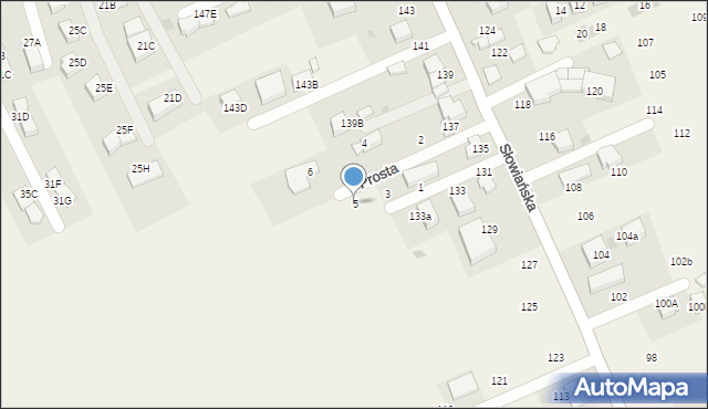 Modlniczka, Prosta, 5, mapa Modlniczka