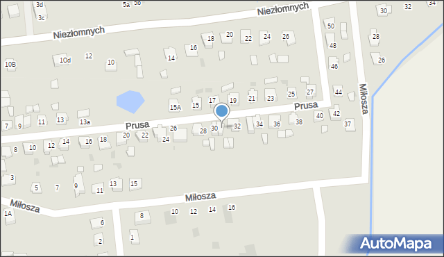 Mogilno, Prusa Bolesława, 30a, mapa Mogilno