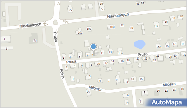 Mogilno, Prusa Bolesława, 9a, mapa Mogilno