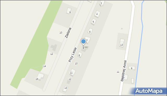 Mokre, Przy Lesie, 8, mapa Mokre