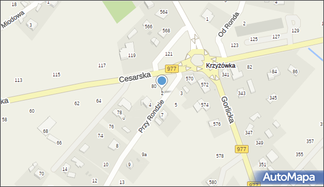 Moszczenica, Przy Rondzie, 2, mapa Moszczenica