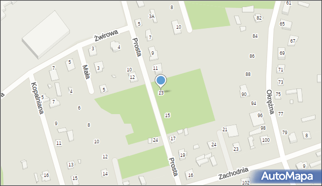 Mrozy, Prosta, 13, mapa Mrozy