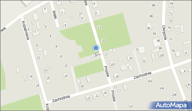Mrozy, Prosta, 24, mapa Mrozy