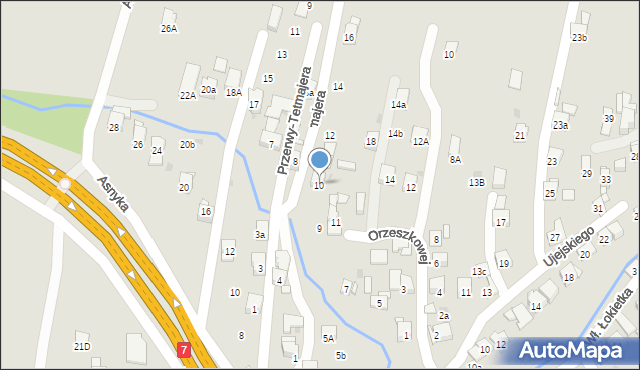 Myślenice, Przerwy-Tetmajera Kazimierza, 10, mapa Myślenice