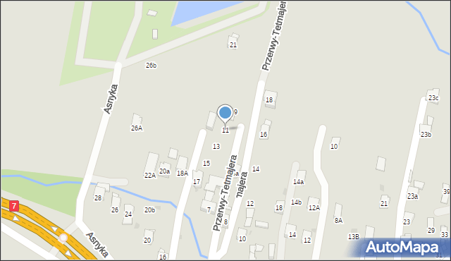 Myślenice, Przerwy-Tetmajera Kazimierza, 11, mapa Myślenice