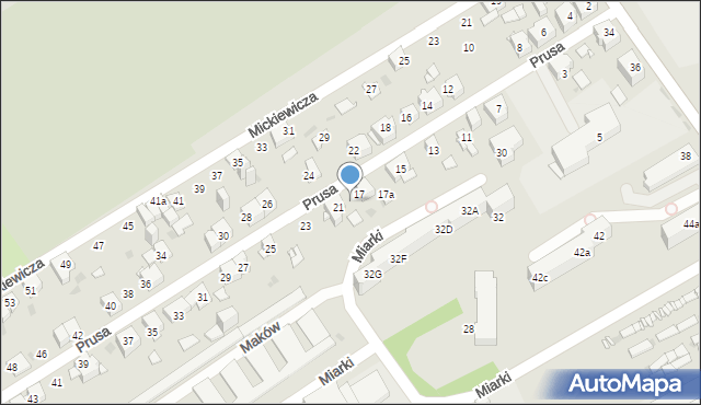 Mysłowice, Prusa Bolesława, 19, mapa Mysłowice