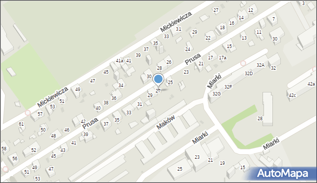 Mysłowice, Prusa Bolesława, 27, mapa Mysłowice