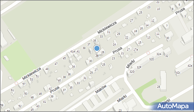 Mysłowice, Prusa Bolesława, 28, mapa Mysłowice
