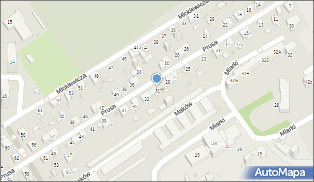 Mysłowice, Prusa Bolesława, 31, mapa Mysłowice
