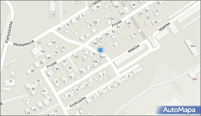 Mysłowice, Prusa Bolesława, 73, mapa Mysłowice