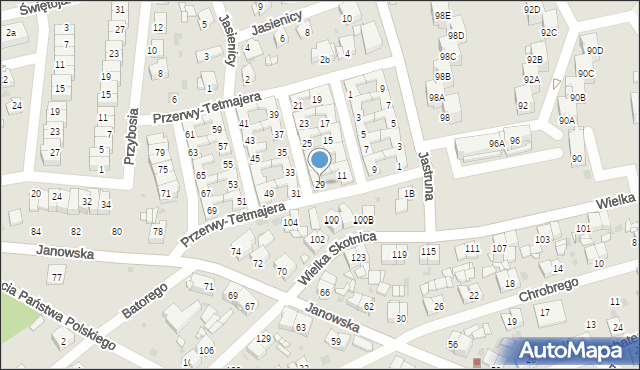 Mysłowice, Przerwy-Tetmajera Kazimierza, 29, mapa Mysłowice