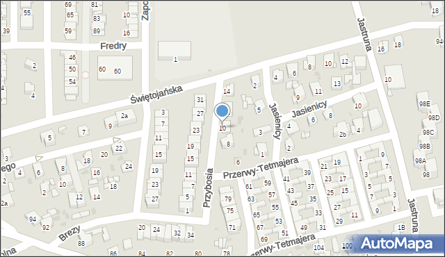 Mysłowice, Przybosia Juliana, 10, mapa Mysłowice