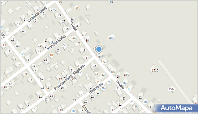 Myszków, Prusa, 26, mapa Myszków