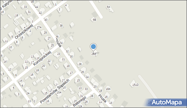 Myszków, Prusa, 28A, mapa Myszków