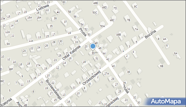 Myszków, Prusa, 33, mapa Myszków