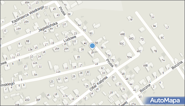 Myszków, Prusa, 37, mapa Myszków