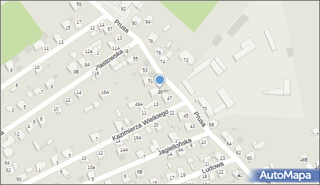 Myszków, Prusa, 49, mapa Myszków